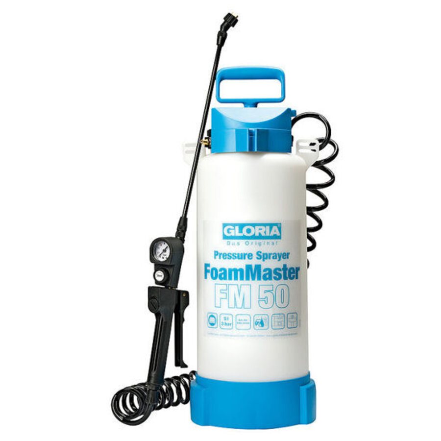 Professionele schuimdrukspuit FM50 met 5 liter vulinhoud en manometer