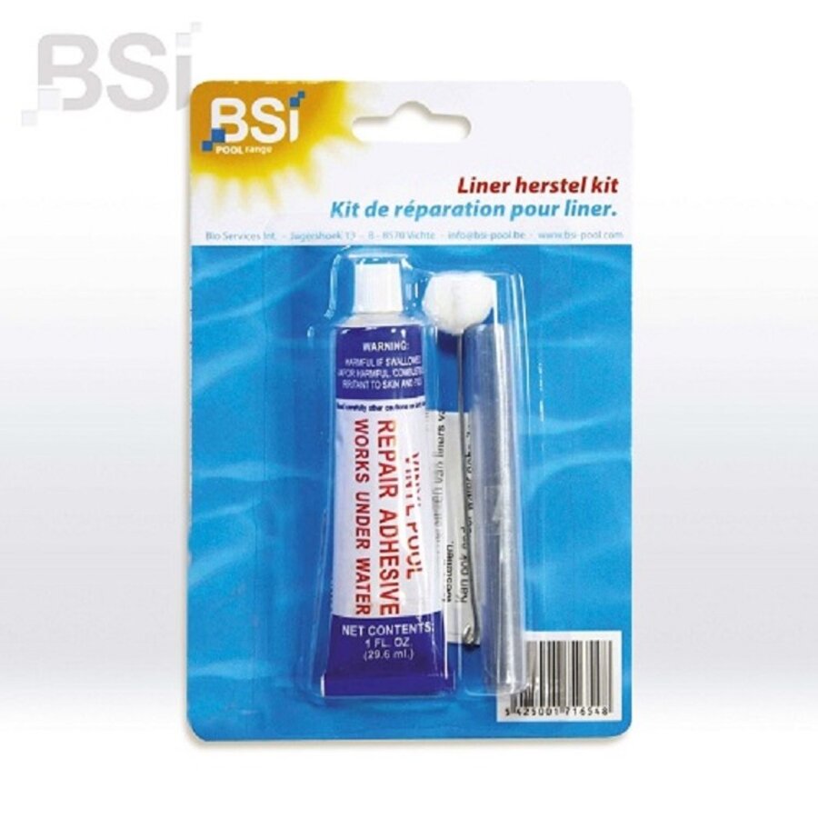 Reparatiekit liner en plonsbad met onderwaterlijm en PVC reparatiestuk