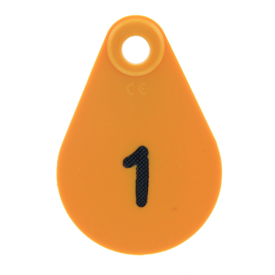 Nekplaatje bedrukt geel per stuk