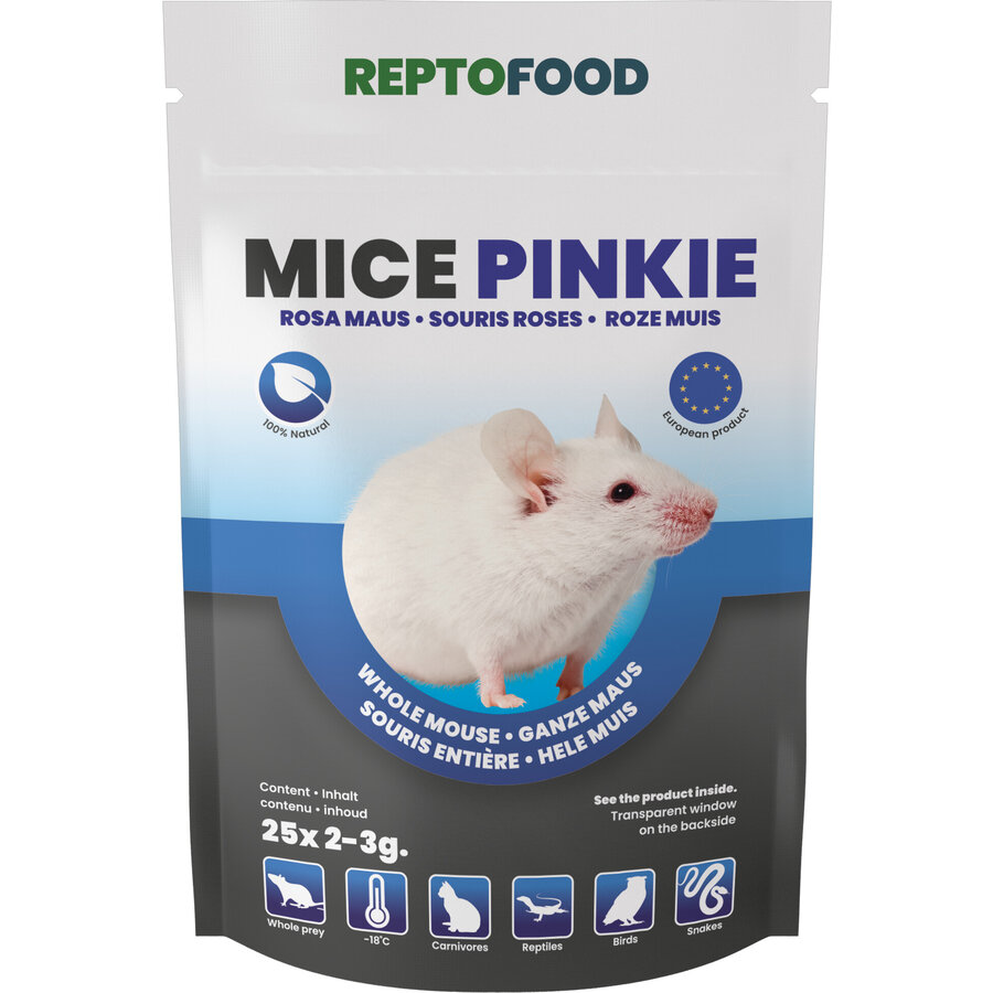 Muizen pinkie 2-3 gram | 25 stuks diepvries voedseldieren