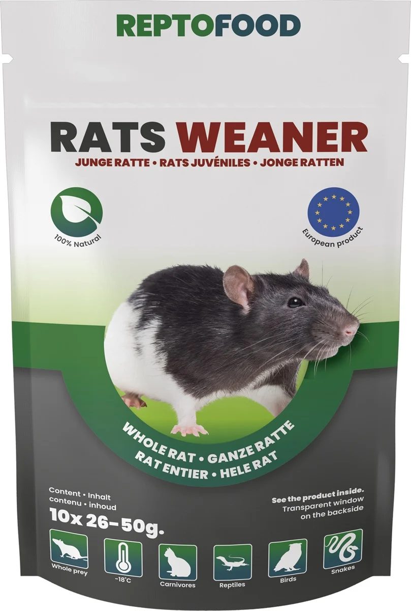 Repto Food Ratten Weaner 26-50 gram diepvries voedseldieren &VerticalLine; 10 stuks Diepvries