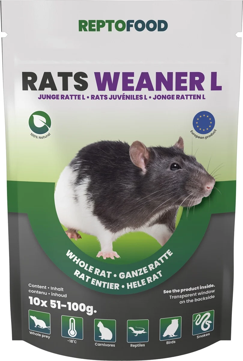 Repto Food Diepvries ratten weaner L 51�100 gram &VerticalLine; 10 stuks voedseldieren Diepvries