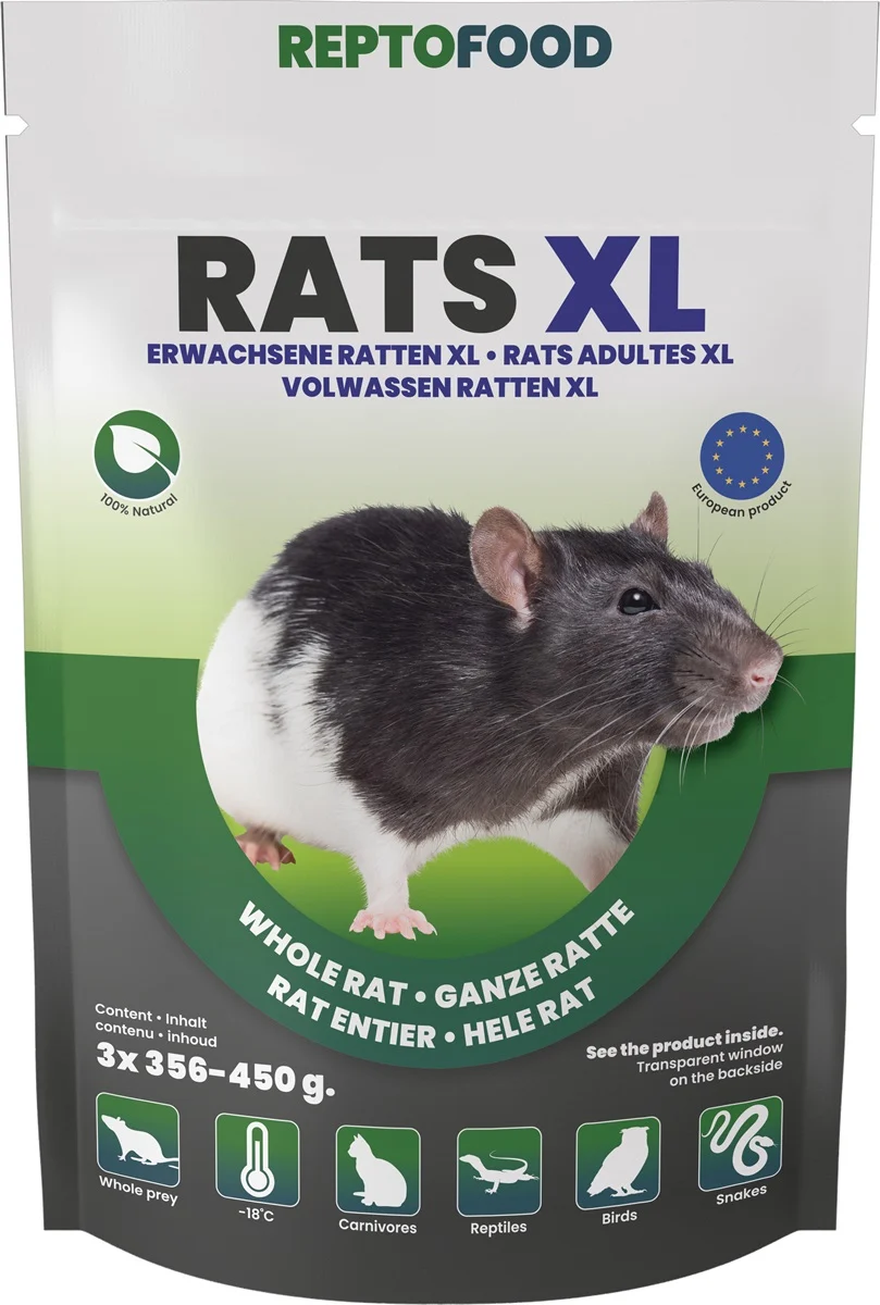 Repto Food Diepvries ratten XL 356-450 gram per stuk &VerticalLine; 3 stuks voedseldieren Diepvries