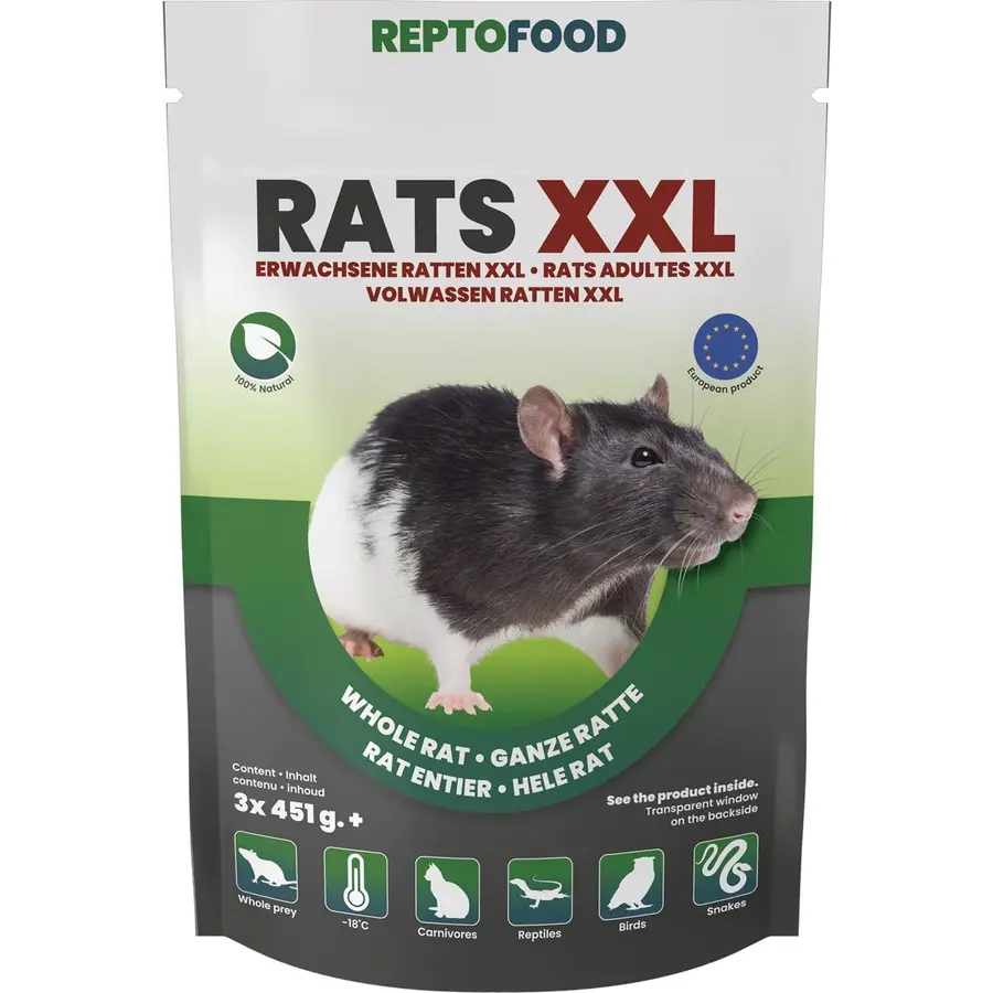 Diepvries ratten XXL 451-550 gram per stuk | 3 stuks voedseldieren