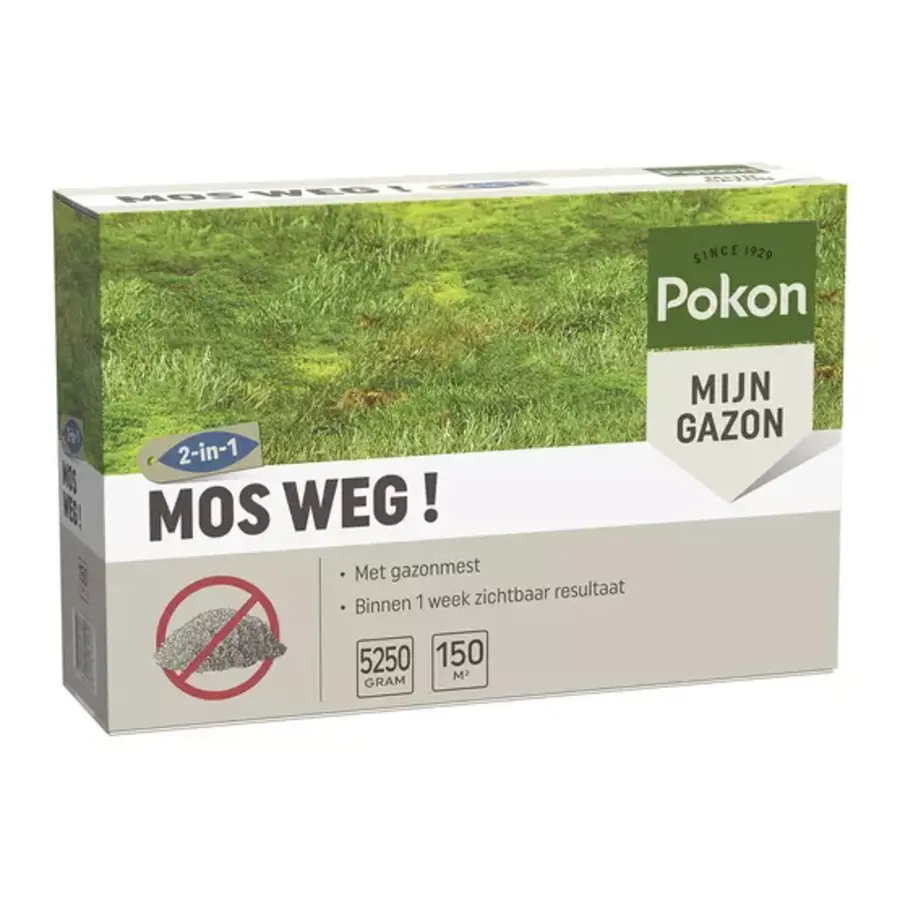 Mos Weg gazonkorrels tegen mos met gazonmest