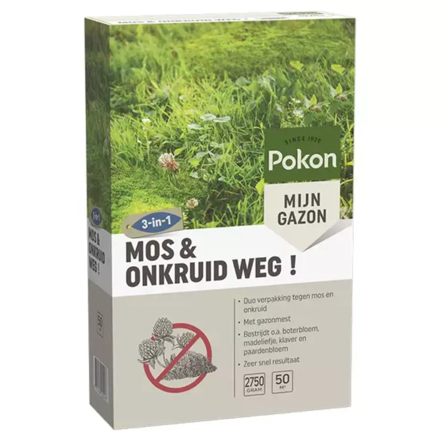 Mos en Onkruid Weg voor 50 m² gazon tegen mos en onkruid