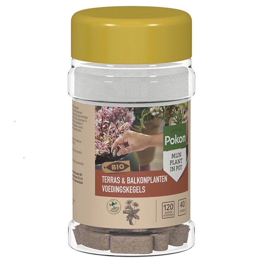 Bio terras en balkon planten voedingskegels
