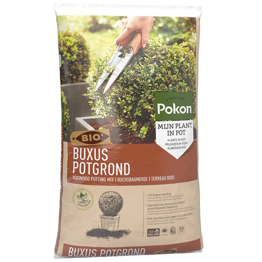 Biologische buxus potgrond met 100 dagen voeding