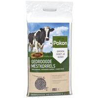 Gedroogde mestkorrels voor border, gazon en moestuin
