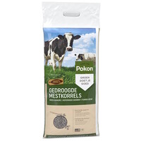 Gedroogde mestkorrels voor border, gazon en moestuin