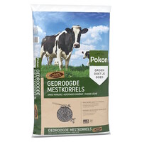Gedroogde mestkorrels voor border, gazon en moestuin