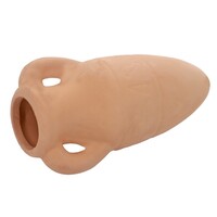 Keramische amfora aquariumdecoratie beige | schuilplaats en paaigrot