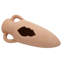 Keramische amfora aquariumdecoratie beige | schuilplaats en paaigrot