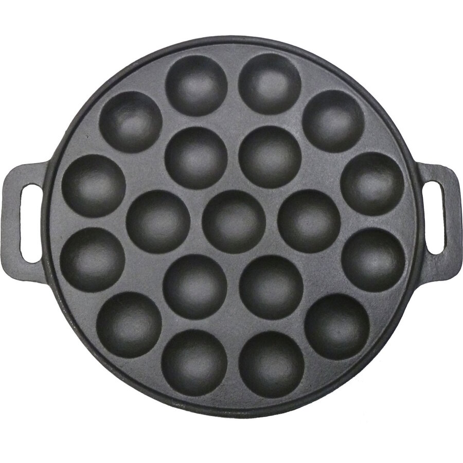 Gietijzeren poffertjesplaat voor 19 poffertjes Ø 24 cm