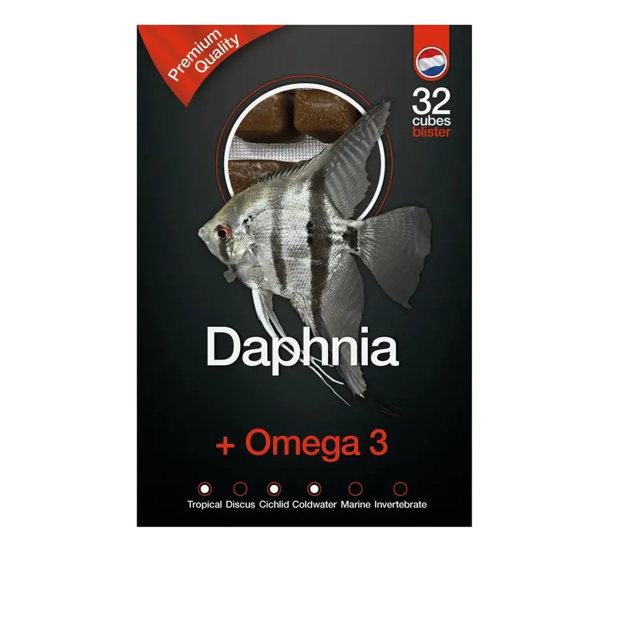 Daphnia & Omega 3 diepvries visvoer | 100 gram blister | 24 blokjes