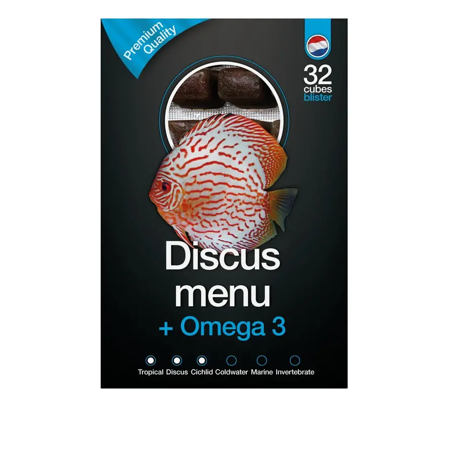 Discus Menu & Omega3 diepvries visvoer 100 gram | 32 blokjes