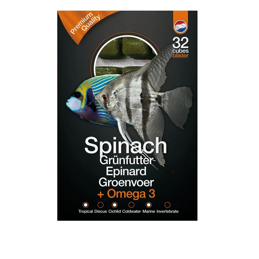 Vegetarisch Voer & Omega3 diepvries visvoer | 100 gram | plantaardige mix met omega 3