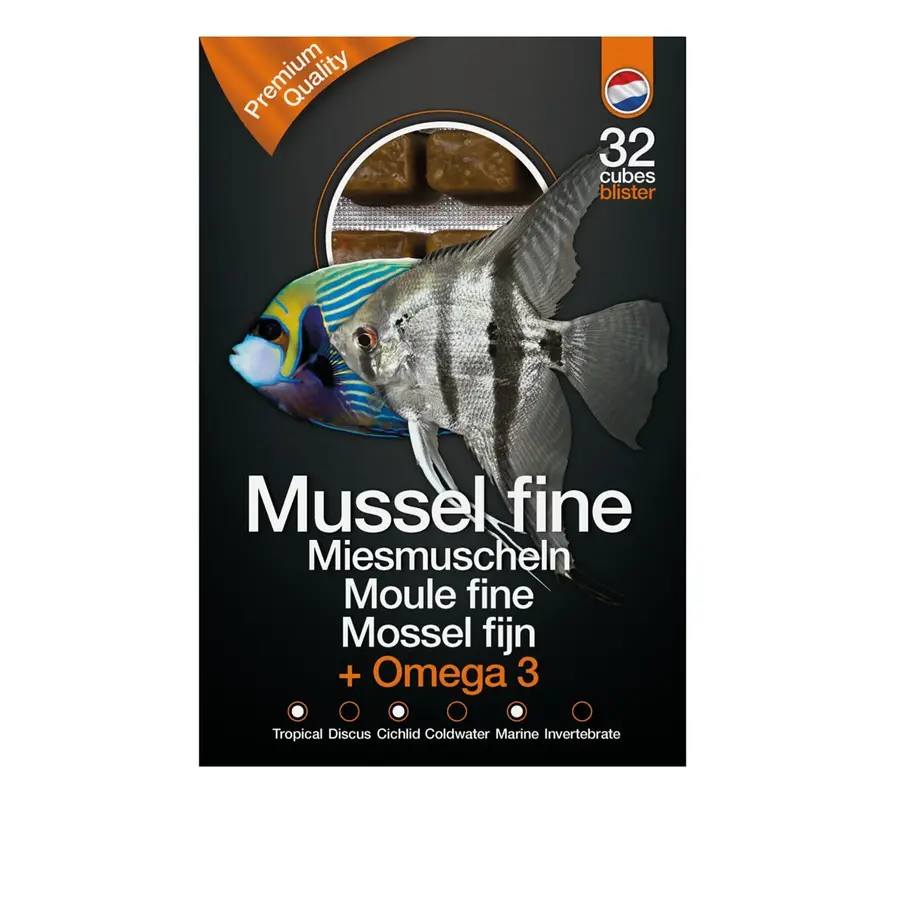 Mossel + Omega3 diepvries visvoer 100 gram | portieblokken