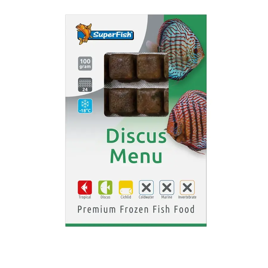 Diepvriesvoer Discus Menu | compleet menu voor discusvissen | 100 gram