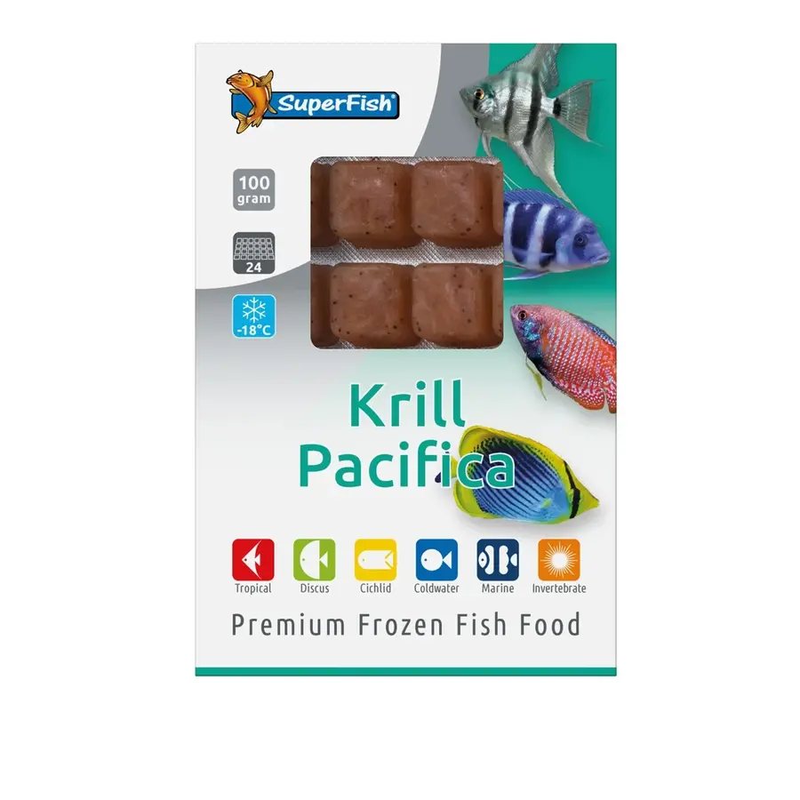 Krill Pacifica diepvriesvoer | 100 gram blister voor aquariumvissen