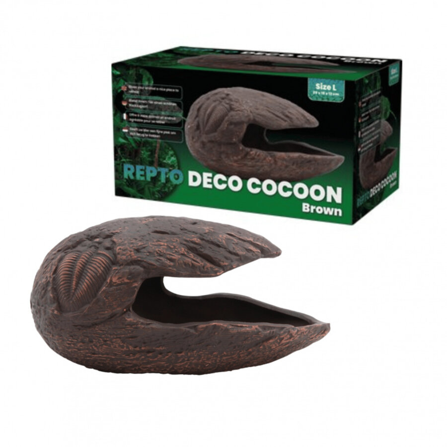 Deco Cocoon Brown keramische schuilplaats voor reptielen en amfibieën S | L