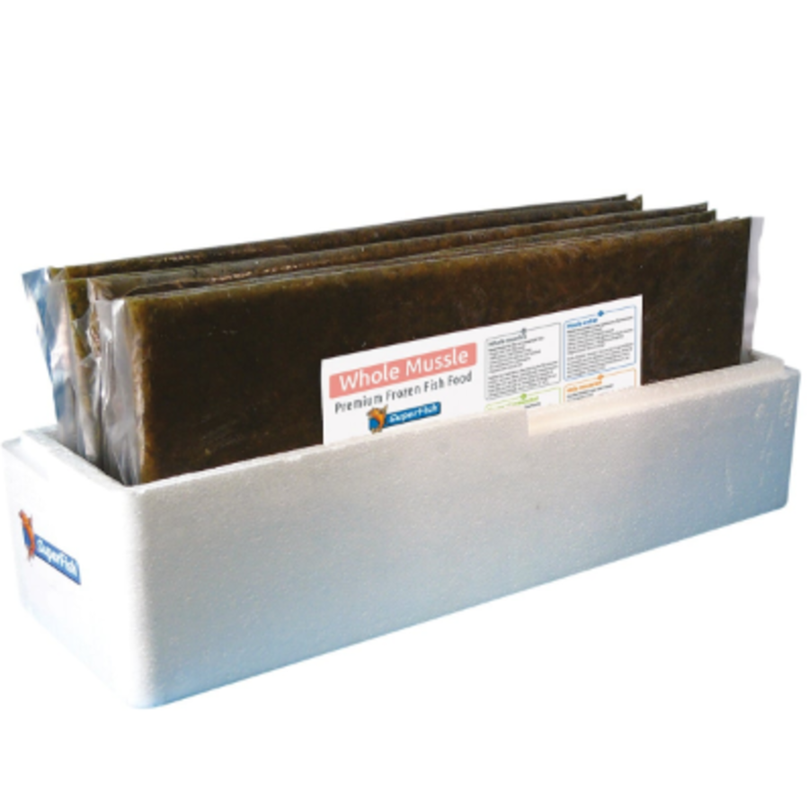 Mossel heel diepvriesvoer | 500 gram plak voor (zee)aquariumvissen