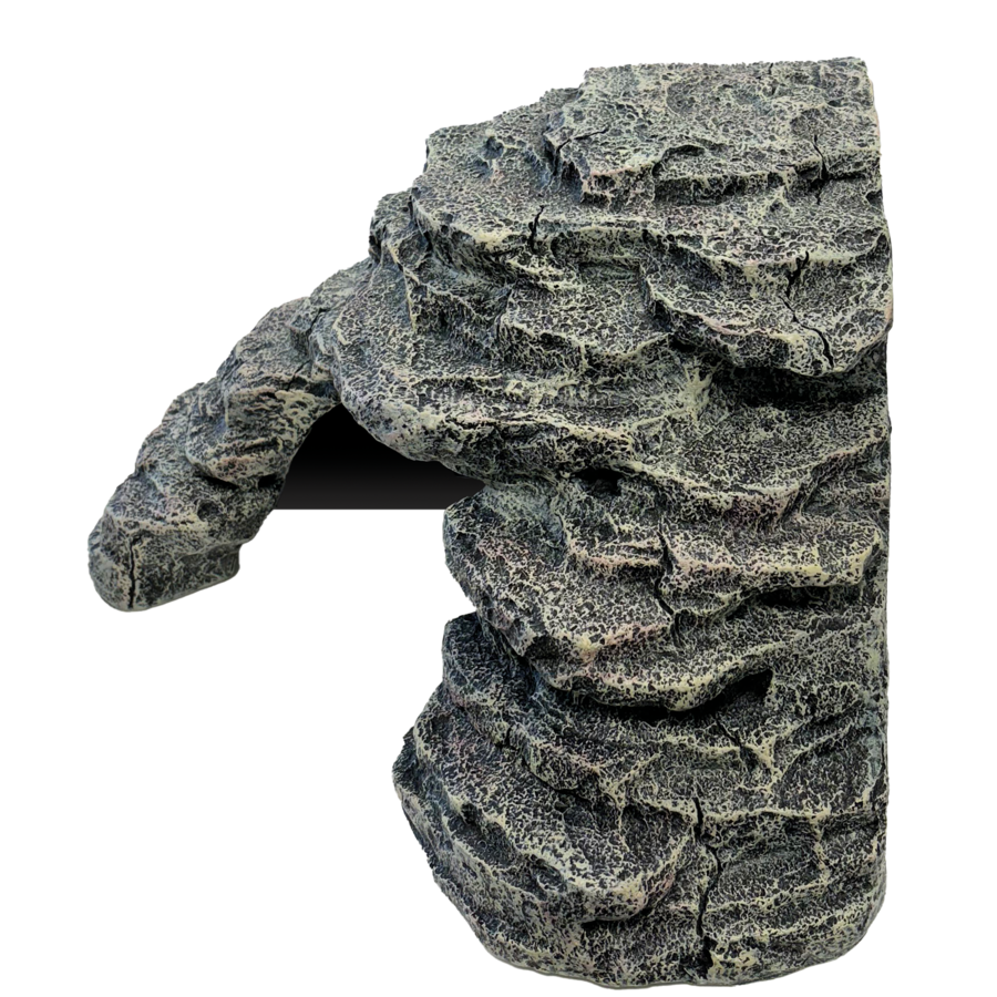 Hoekige basking schuilplaats grijs voor reptielenterrarium S | M | L