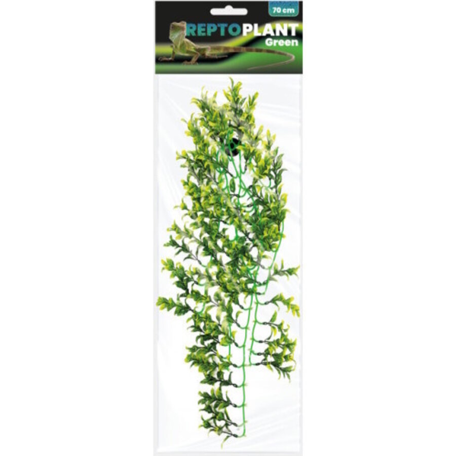 Kunstplant Green/Yellow 70CM met zuignappen voor reptielenterrarium