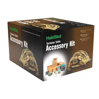 Complete landschildpadden toebehoren set voor schildpaddentafel met UVB lamp 100W, verwarming, waterbakken, supplementen en reiniger