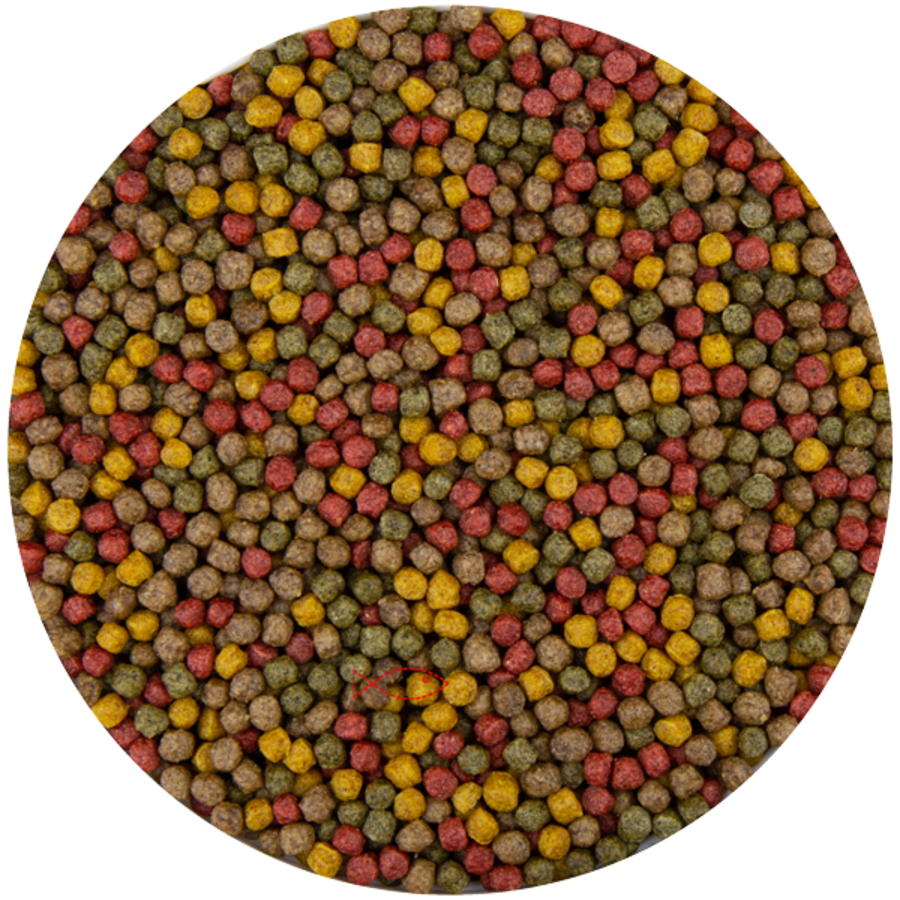 4 kleurenmix drijvend vijvervoer | 3 mm 15 kg
