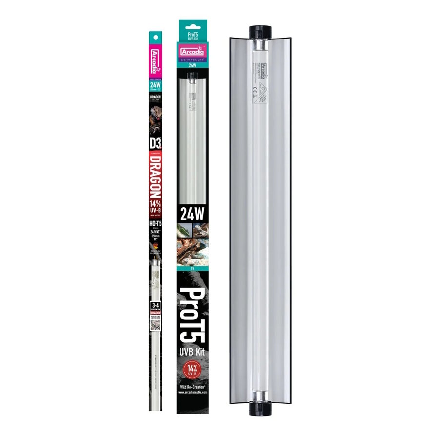Pro T5 Set Dragon 14% UVB 570mm | 24W terrariumverlichting