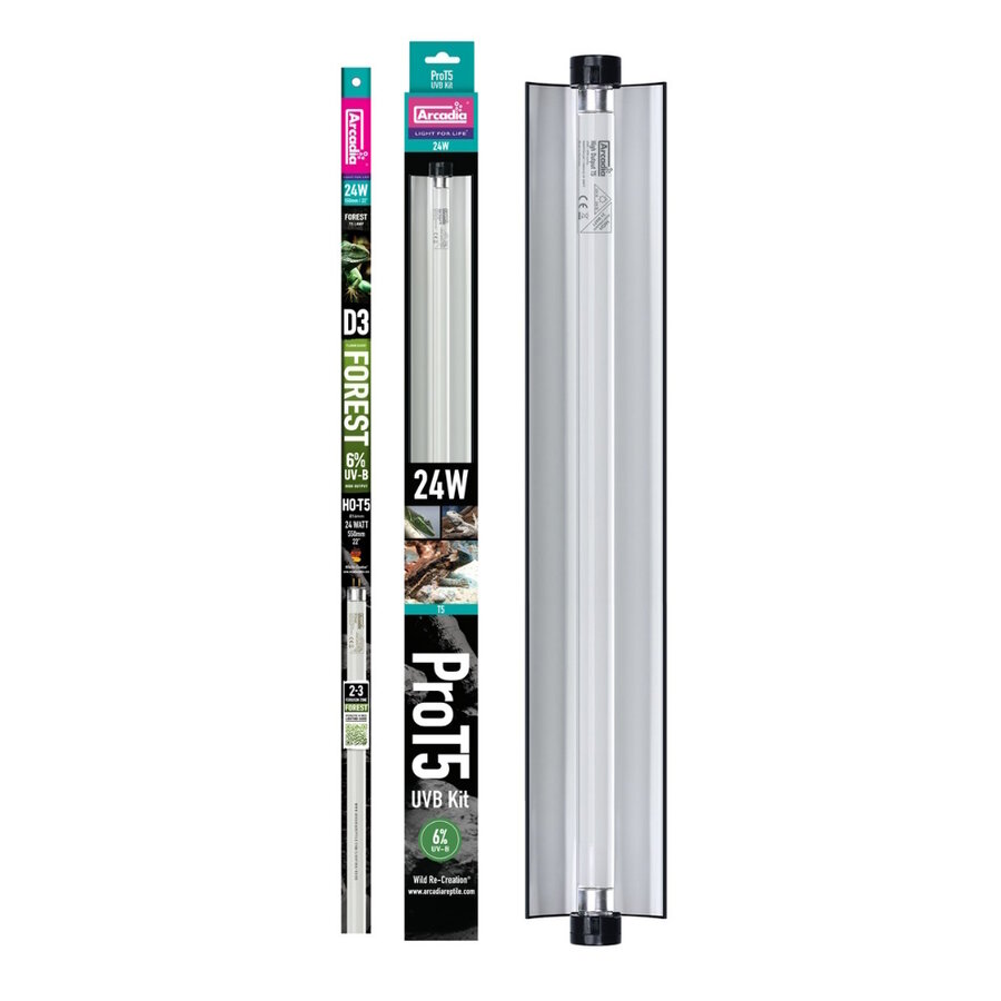 Pro T5 Set Forest 6% UVB 1170mm | 54W complete T5 UVB verlichtingsset voor bosterraria