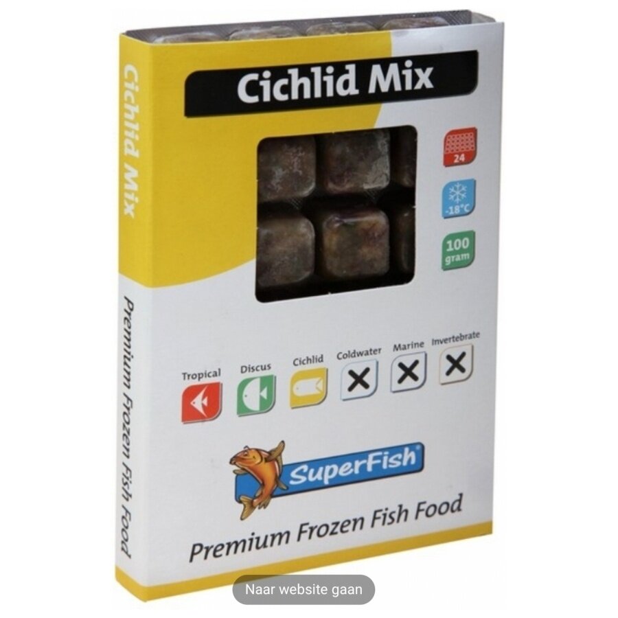 Cichlid Mix diepvriesvoer 100 gram | complete mix voor cichliden