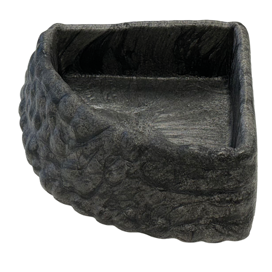 Decoratieve hoek waterbak voor terraria steengrijs L | XL (25x23x8 en 36x35x9 cm)