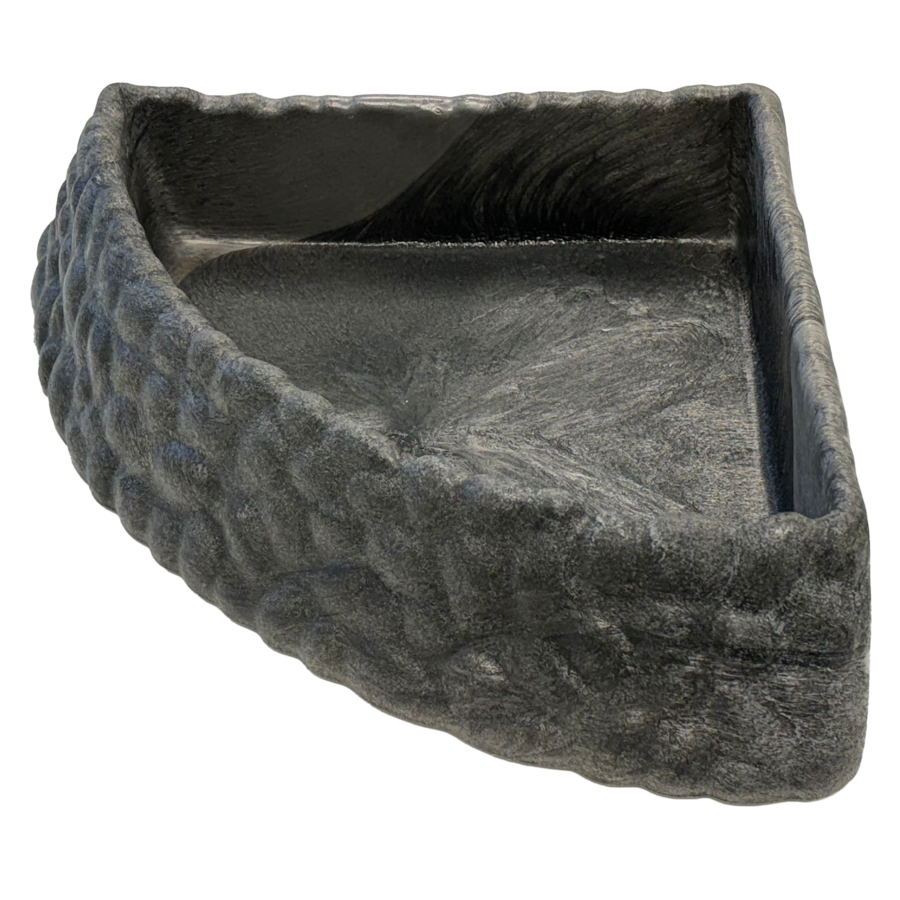 Decoratieve hoek waterbak voor terraria steengrijs L | XL (25x23x8 en 36x35x9 cm)