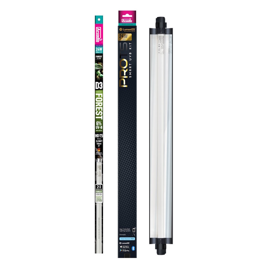 LumenIZE ProT5 T5 UVB verlichtingskit D3 Forest 6% 600mm | 24 Watt | app gestuurde terrariumverlichting
