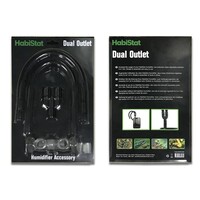 Dubbele uitgang voor terrarium luchtbevochtiger | verstelbare slangen 0,4 | 1,6 m