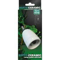 Keramische E27 lamphouder met bout voor terrariumlampen tot 150W