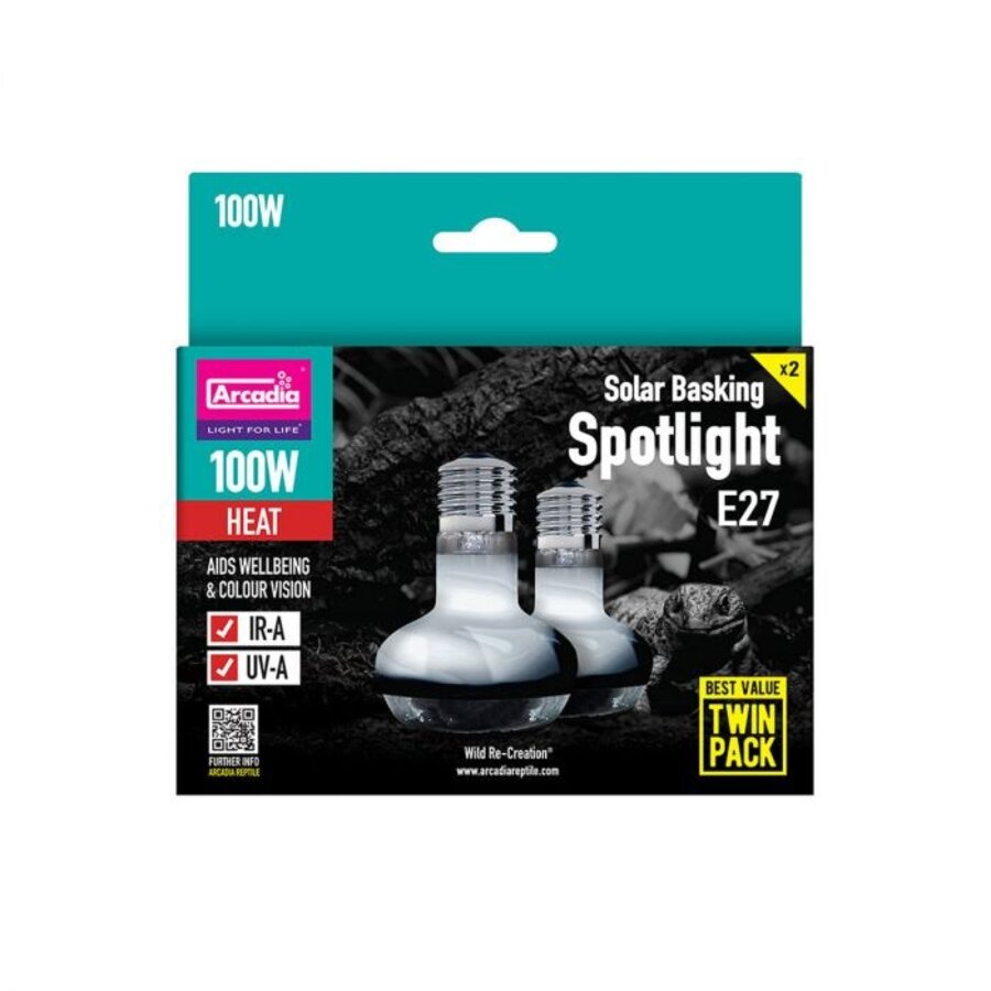 Solar Basking Spotlight 100 Watt Twin Pack