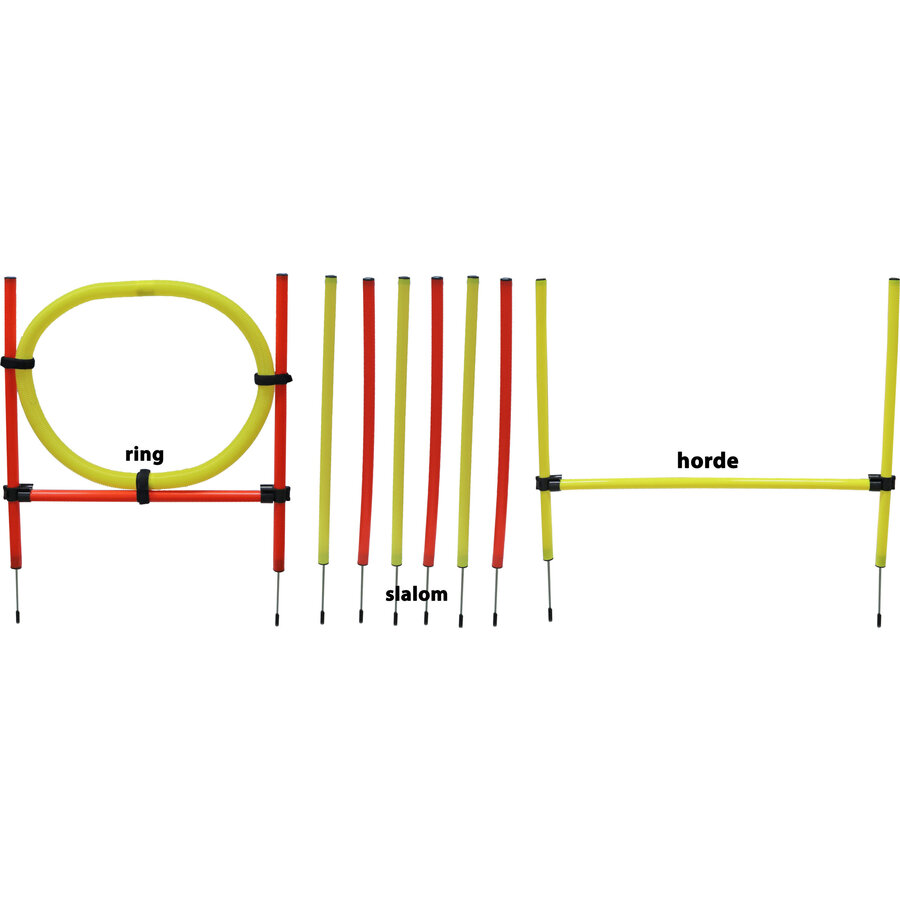 Agility Set 6x Stok + Springring en horde