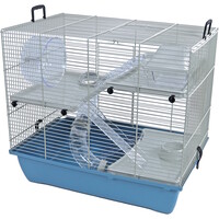 Hamsterkooi Pinky 3 pastel blauw met 3 plateaus en accessoires