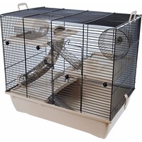 Hamsterkooi Pinky 3 Mocca met 3 plateaus en accessoires