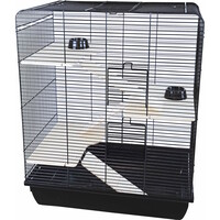 Rattenkooi Remy Wood zwart met drie verdiepingen
