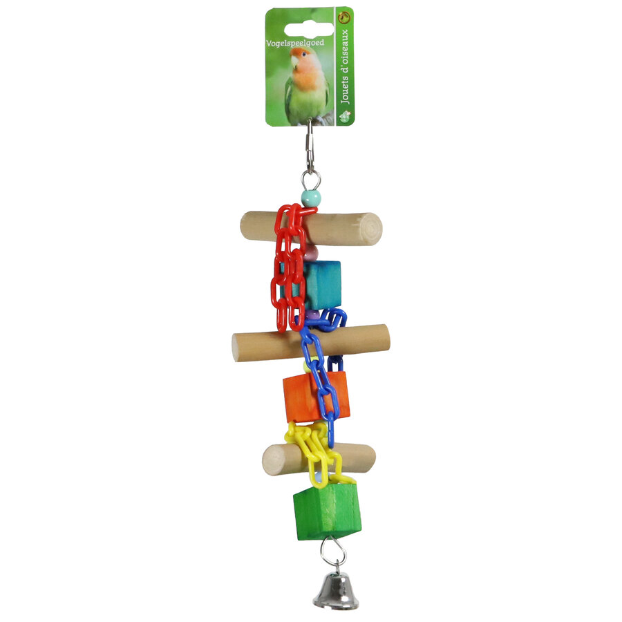 Ladder Hout + Kralen + Bel 30CM