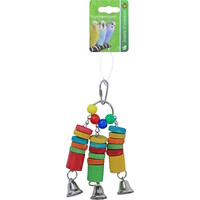 Triple Dangle Hout + 3x Metalen Bel 18CM