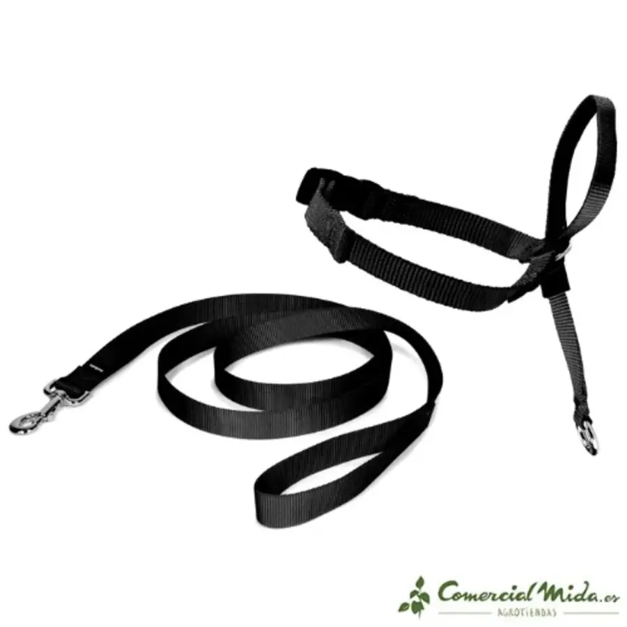 Anti-trek headcollar voor honden | zwart | verstelbaar