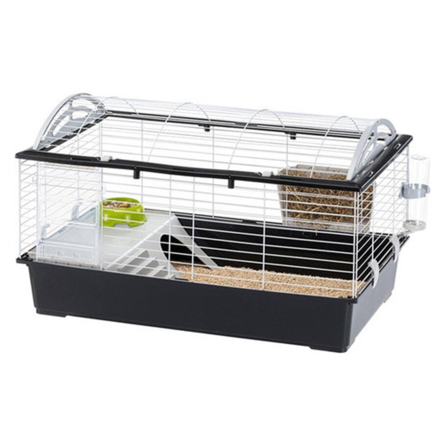 Konijnenkooi Casita 100 Zwart compleet verblijf voor konijn en cavia