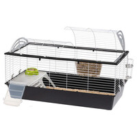 Konijnenkooi Casita 120 zwart/wit voor konijnen en cavia’s