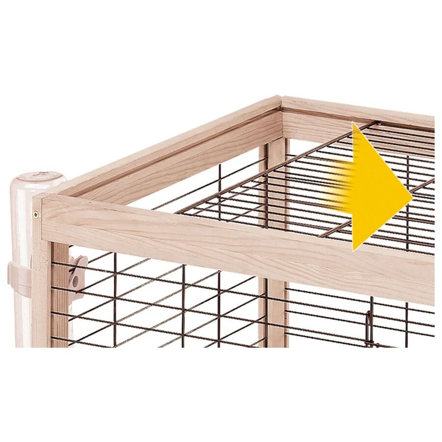 Konijnenkooi Arena 100 houtkleur voor konijnen en cavia’s