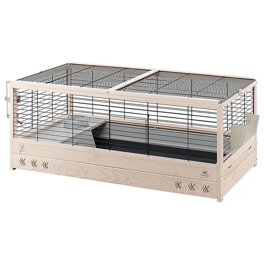 Konijnenkooi Arena 100 houtkleur voor konijnen en cavia’s